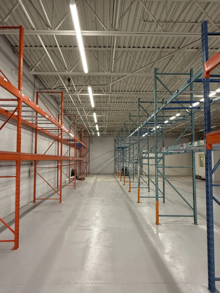 Finished rows of orange racking