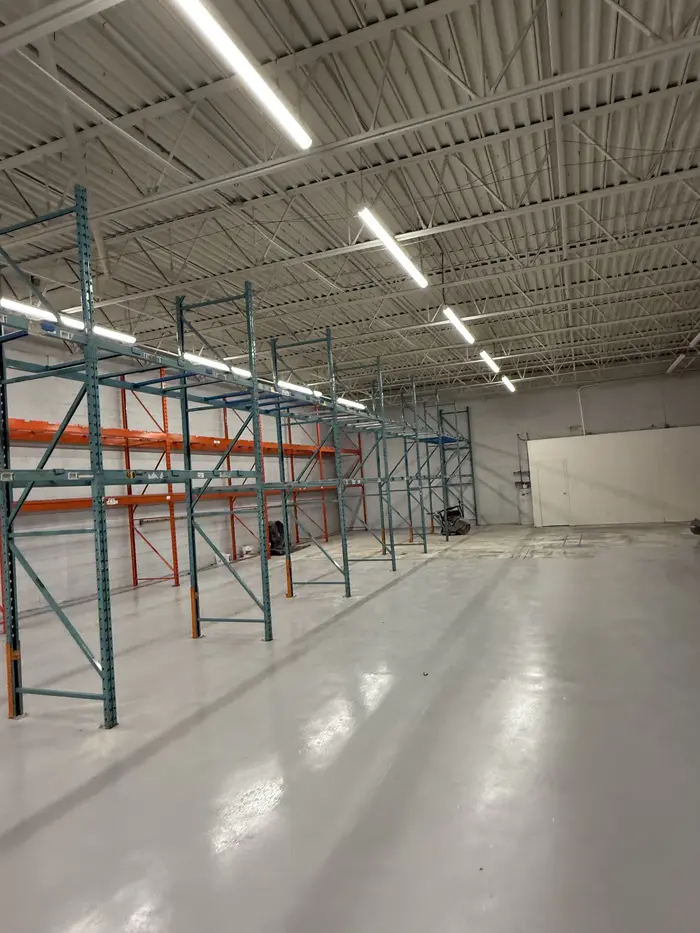 A finished run of teal racking