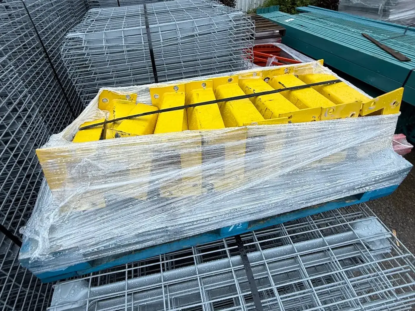 Used steel post protector 12", yellow