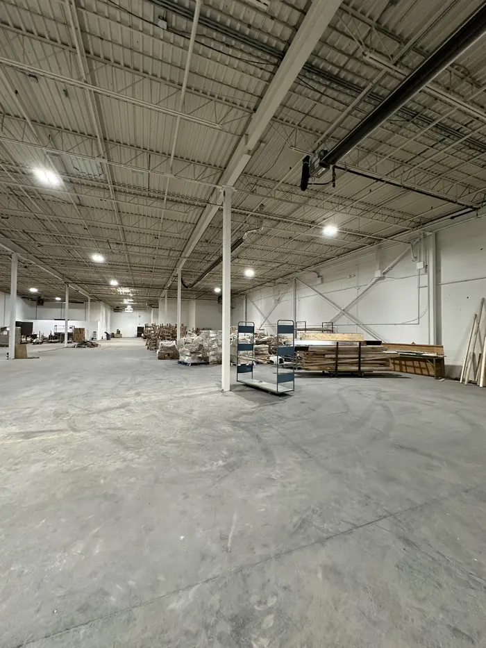 An empty warehouse floor on a site visit