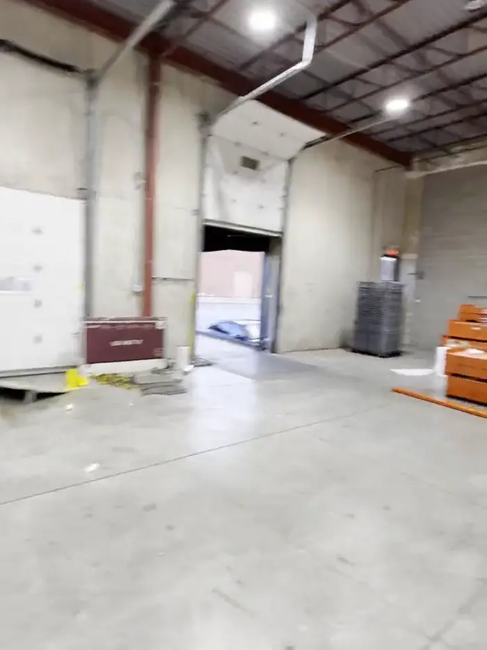 A clear floor in front of an open dock door