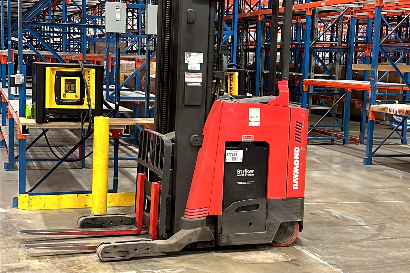 Forklift and 416 crew during racking install — GTA warehouse